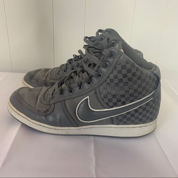 NIKE VANDAL HIGH HI Sneakers Premium Grey Checked - Picture 1 of 11